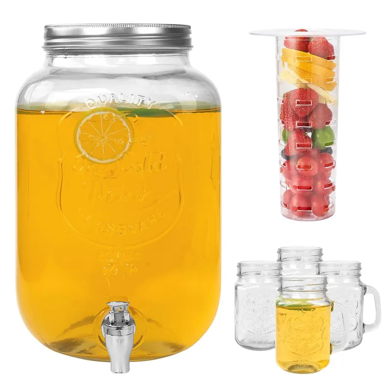 DANNY HOME - Set de 5 Dispensadores de Bebidas de Cristal Danny Home