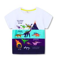 Polera Niño Algodón Manga Corta Mundo De Dinosaurios