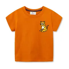 JUMP KIDS - Polera Niño Algodón Manga Corta Leopardo Feliz