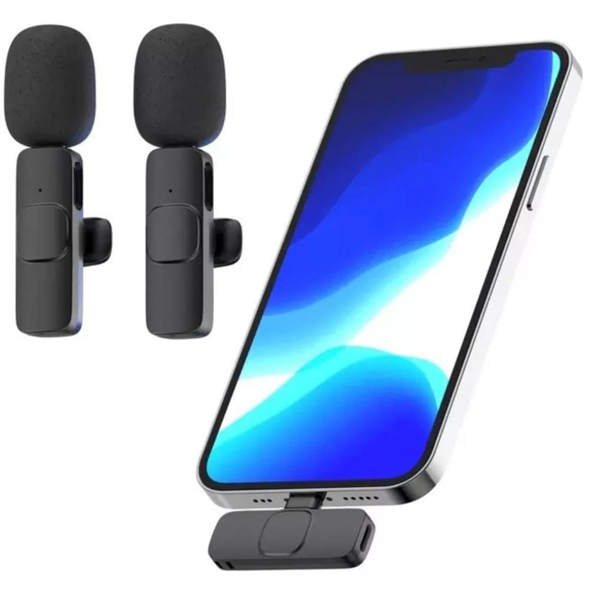 GENERICO - Microfono Inalambrico Solapa Lavalier - Negro - Entrada USB C