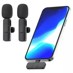 GENERICO - Microfono Inalambrico Solapa Lavalier - Negro - Entrada USB C