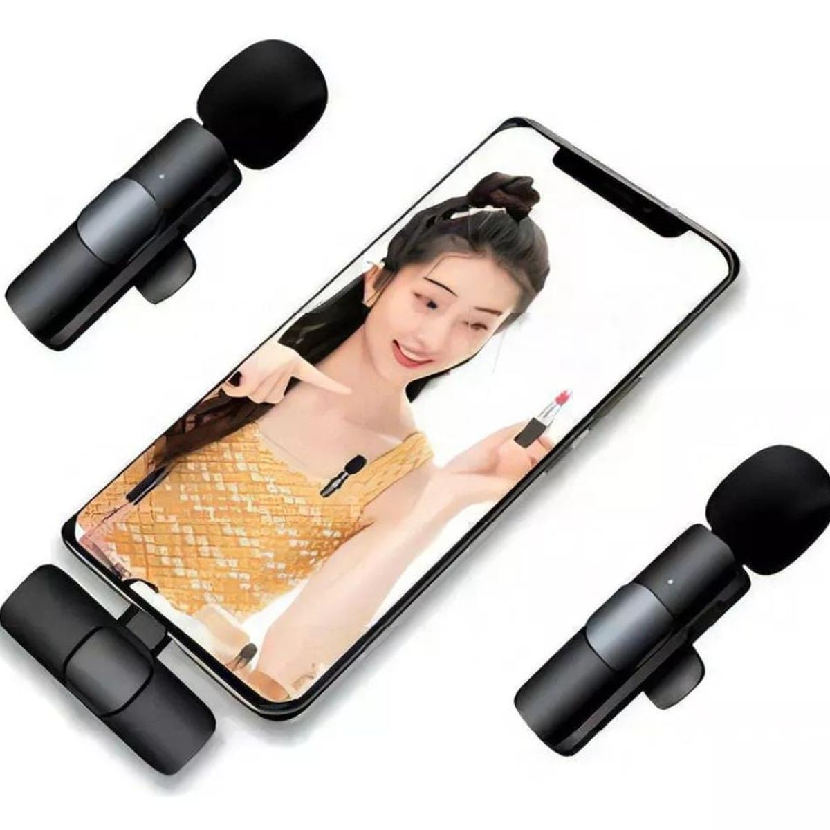 GENERICO - Microfono Inalambrico Solapa Lavalier - Negro - Entrada USB C