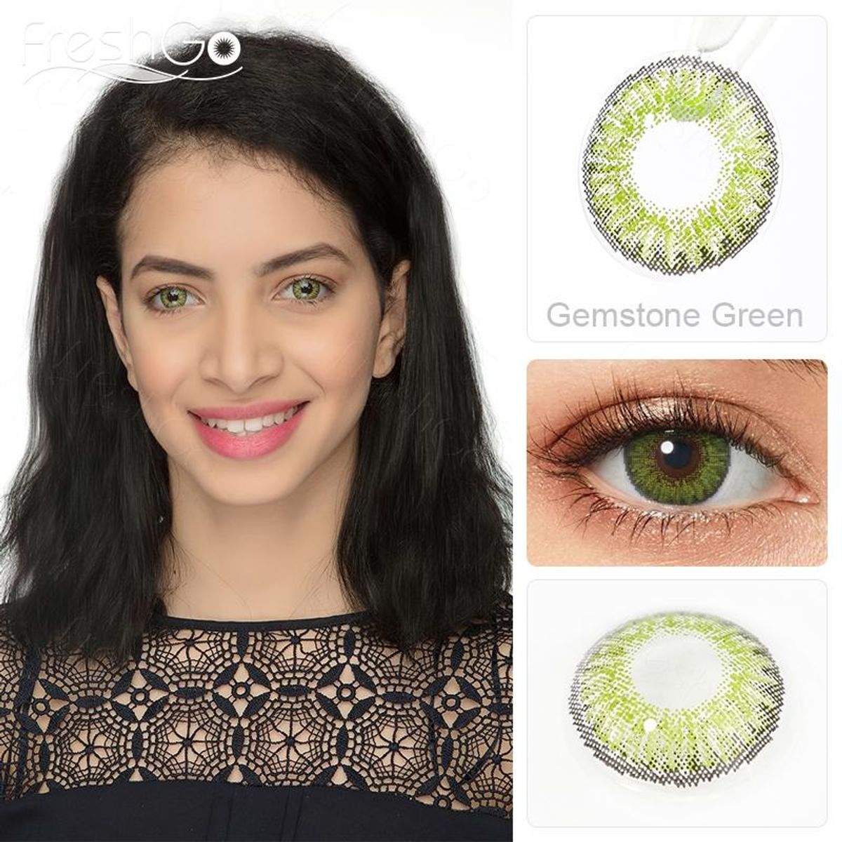 FRESHGO - Lentes de contacto FreshGo 3 tone - Gemstone green