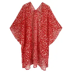 MOSS ROSE - Cover up de mujer ropa de playa con estampado bohemio
