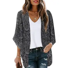 MOSS ROSE - Cover up de mujer ropa de playa con estampado bohemio