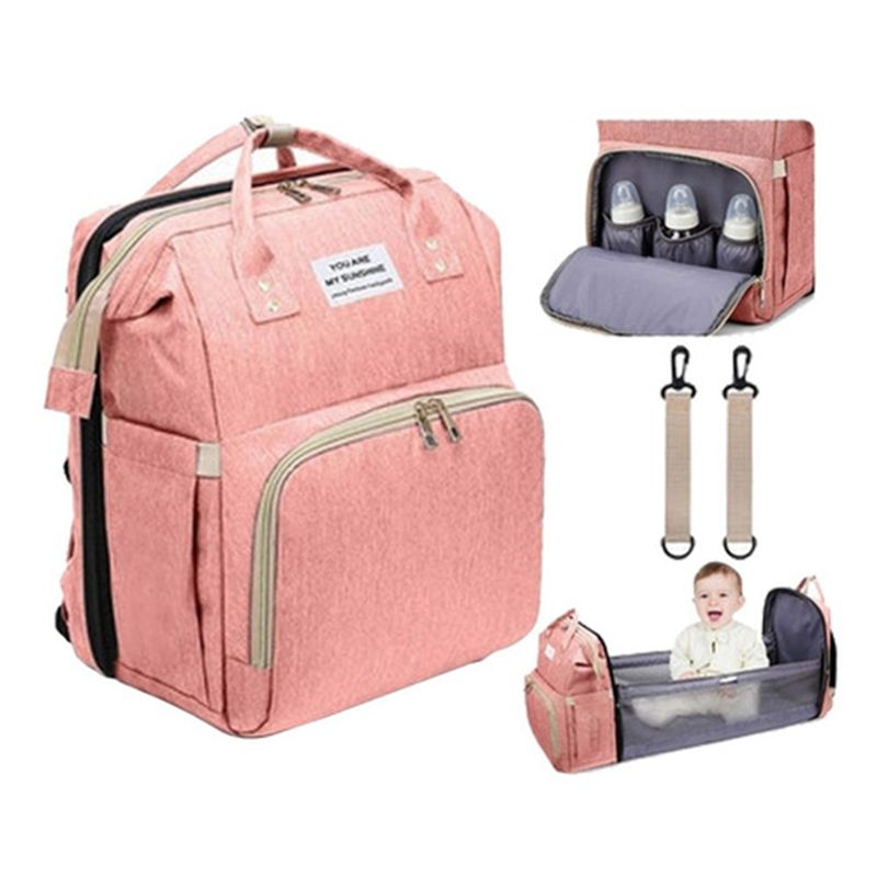 GENERICO - Mochila 3 En 1 Pañalera Cuna Y Mudador Portátil Para Bebés