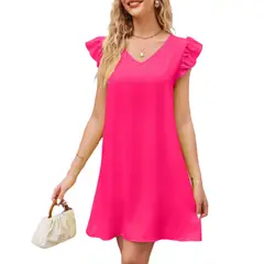 BLWOENS - Vestido casual de verano para mujeres - Rosa