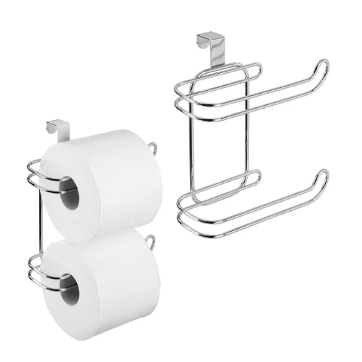 GENERICO - Porta Confort Baño Dos Rollos Sos Acero Inox Para Estanque