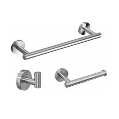 GENERICO - Kit Set De 3 Colgador Perchero Acero Inoxidable