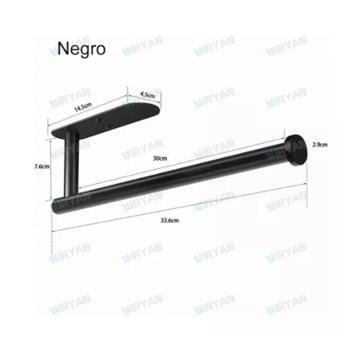 GENERICO - Porta Confort Papel Higiénico Acero Inoxidable Negro Mate