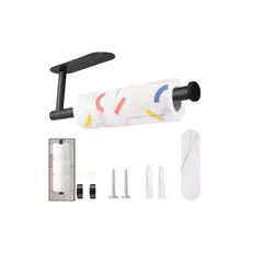 GENERICO - Porta Confort Papel Higiénico Acero Inoxidable Negro Mate