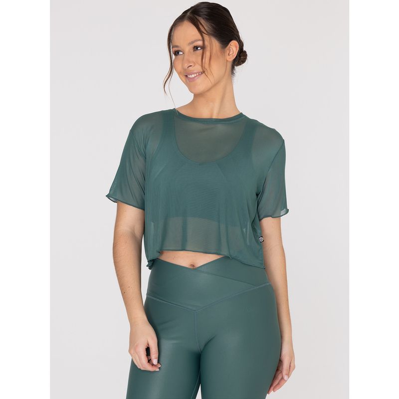 BSOUL - Polera deportiva Mujer Crop Demi Verde BSOUL