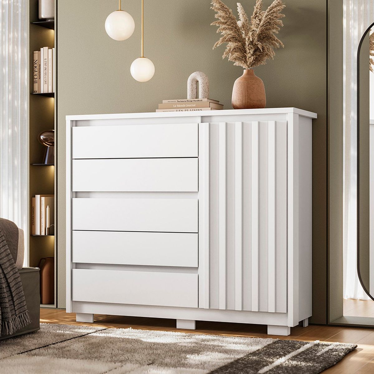 VEKKAHOME - COMODA ZAPATERA DUETO LIGHT 1P+5C