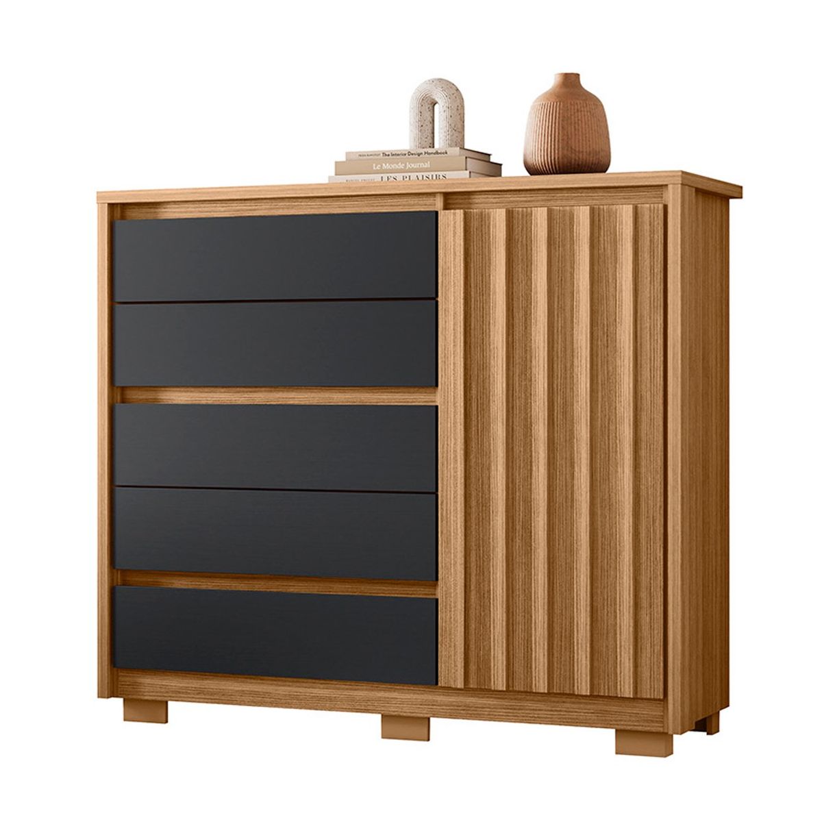 VEKKAHOME - COMODA ZAPATERA DUETO GREY 1P+5C