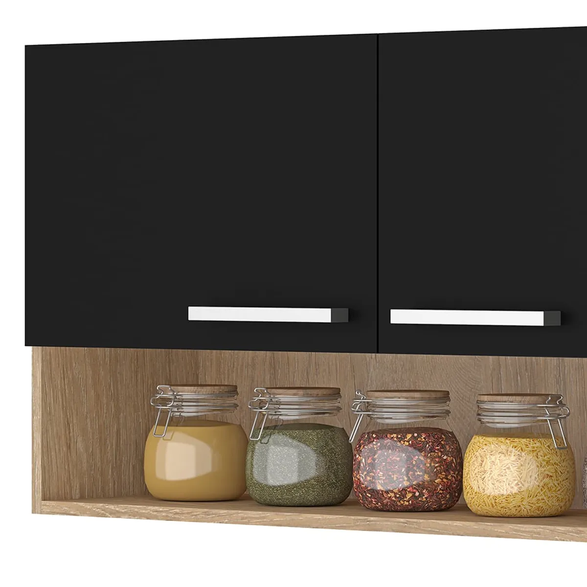 VEKKAHOME - KIT COCINA MADRI SIMPLE BLACK POLI