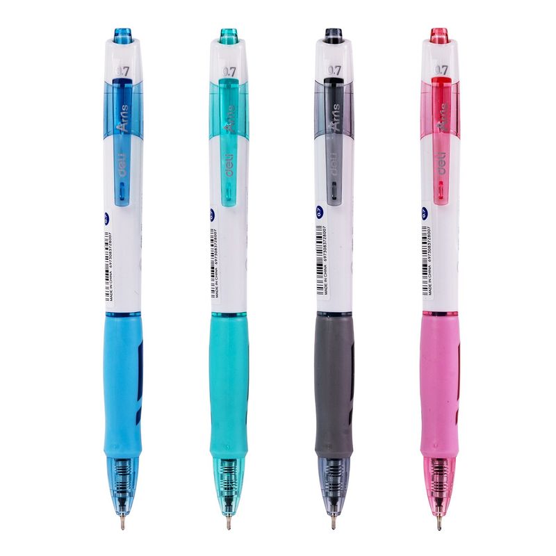 DELI - pack 36 Lápiz bolígrafo punta mini 07mm azul secado rapido
