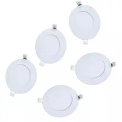 WANT - Pack X 5 Panel Led Embutido 6w 12cm Luz Blanca