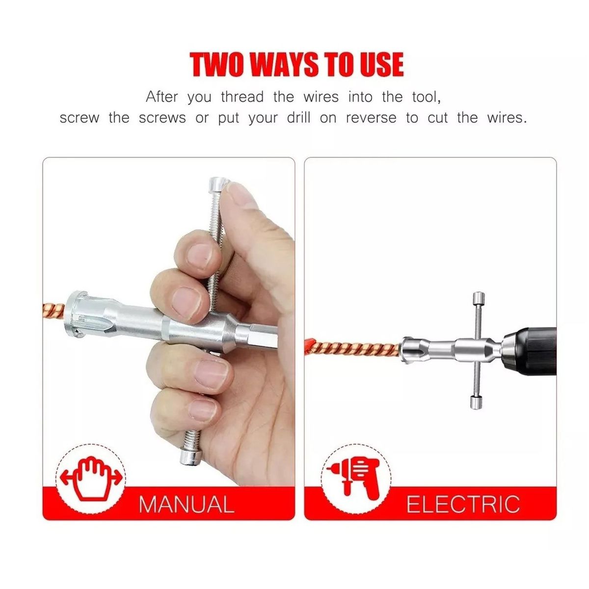 GENERICO - Herramienta Pelador Trenzador De Cables Taladro  Manual