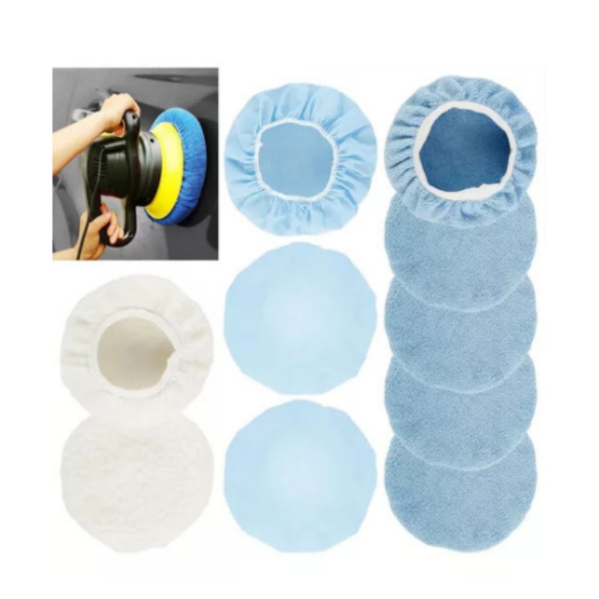 GENERICO - Kit De Almohadillas Para Pulido Orbital 9-10 PuLG 10 Piezas