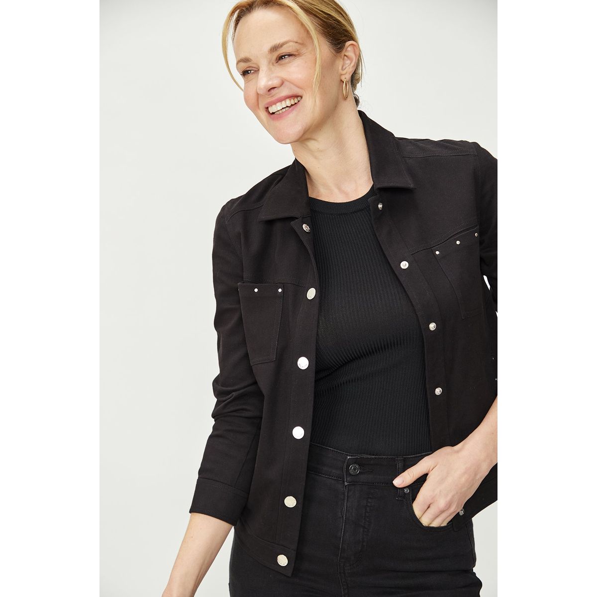 MA GRIFFE - Chaqueta Negro Mujer Magriffe