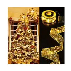 GENERICO - Cinta Led Calidas 5 Metros Dorada Luces Pila A A Navidad