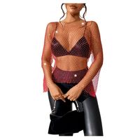 Polera Para Mujer Tipo Malla De Mangas Larga Con Detalles En Brillos