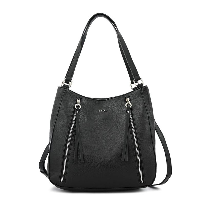 ZIOL - Cartera dos asas tres divisiones grande ozzy negro