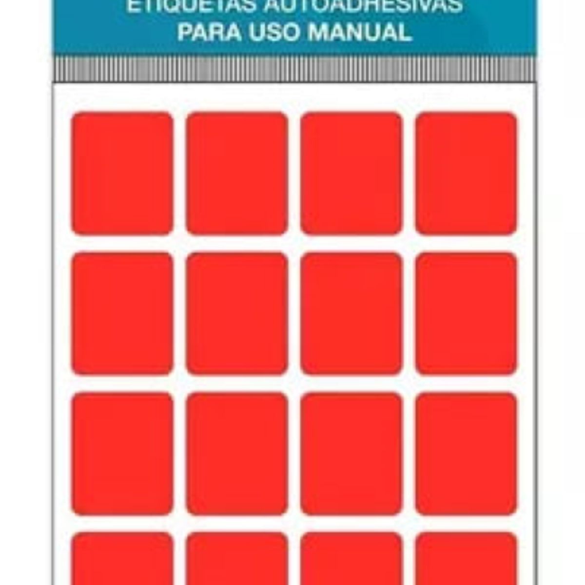 ADETEC - 200 Etiquetas Manuales Rectangulares Fluorescentes 19x23 mm