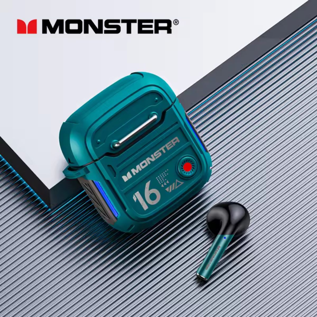 MONSTER - Audífonos Gamer Inalámbricos Monster Xkt16 Bluetooth 5.3 Verde