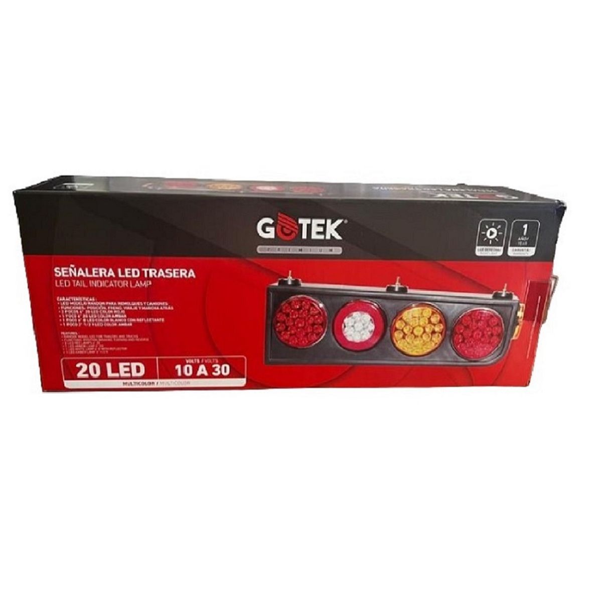 GOTEK - Foco Trasero, Iluminación Led Multivoltaje 12-24. Izquierda