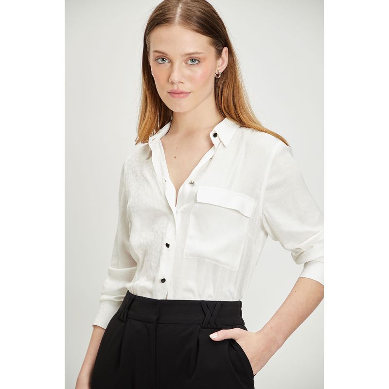 IO - Blusa Manga Larga Crudo Mujer Io