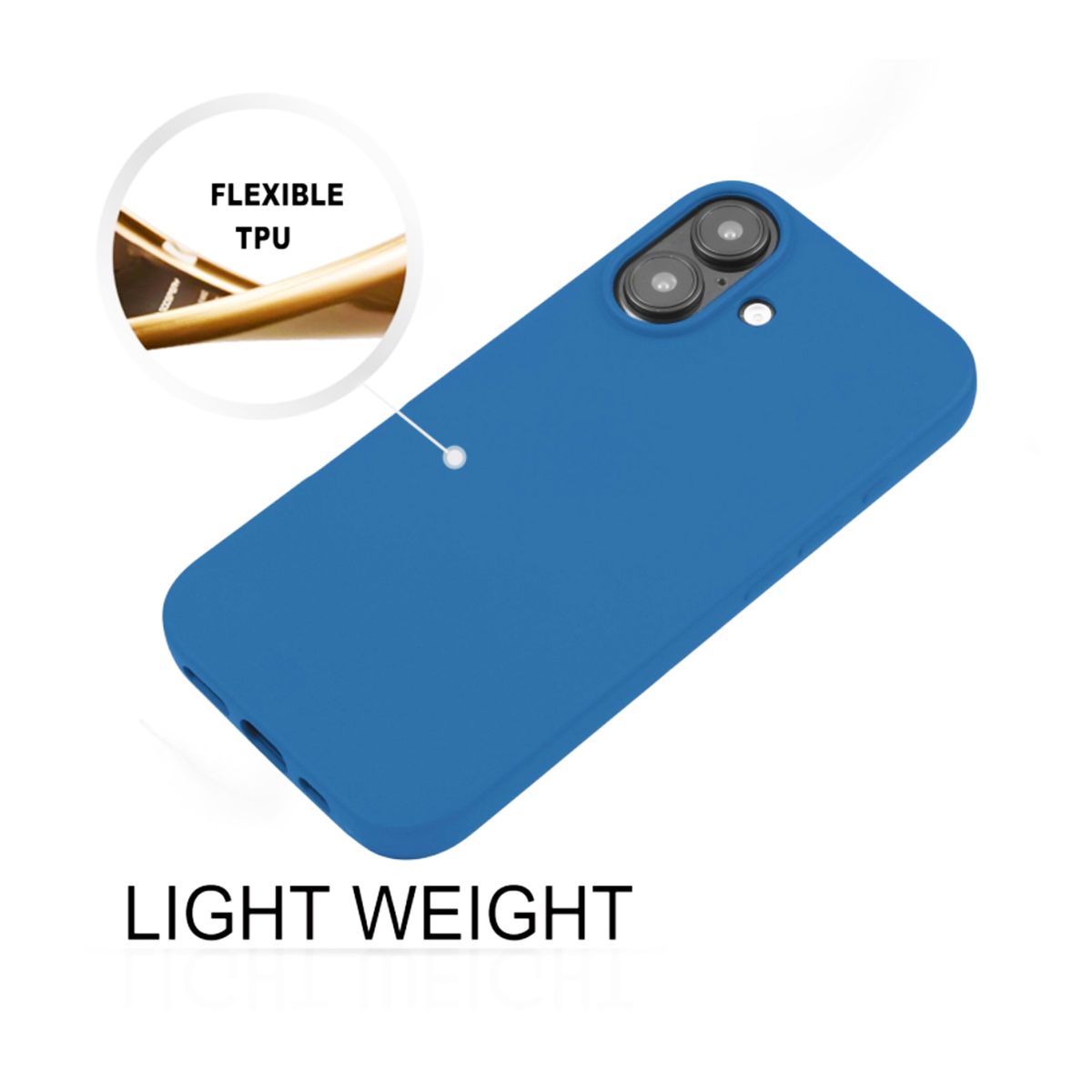 JOIGO - Carcasa Para iPhone 16 Silicona Azul