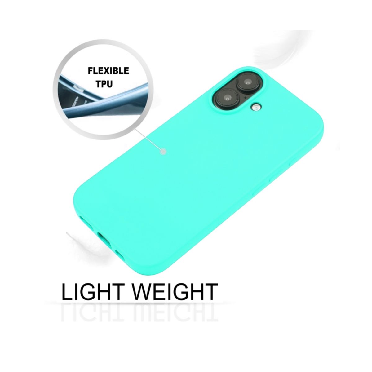 JOIGO - Carcasa Para iPhone 16 Silicona Turquesa