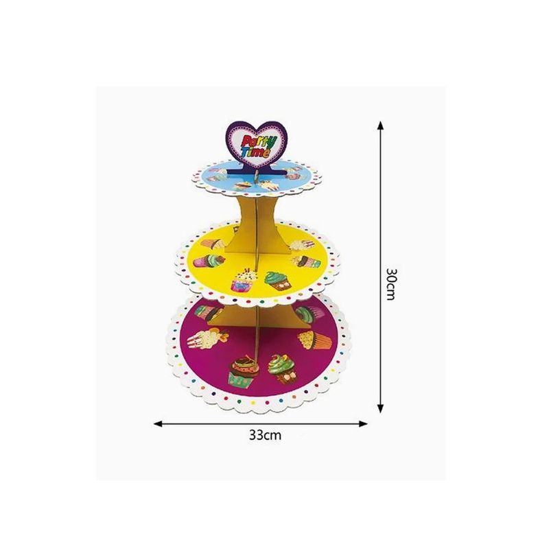 GENERICO - Soporte Para Pasteles 3 Niveles Cupcakes 33x30cm