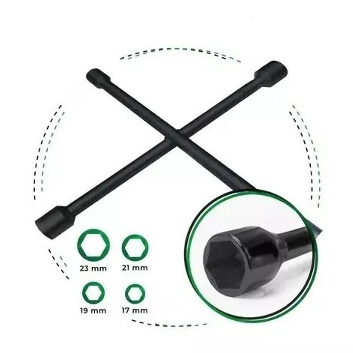 GENERICO - Llave De Rueda Cruz Para Llanta De Auto