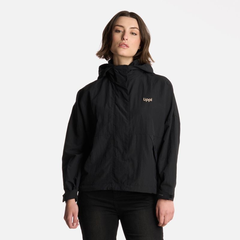 LIPPI - Chaqueta Mujer CityMe WindBreaker Hoody Jacket Negro Lippi