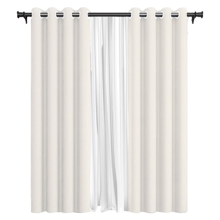 Pack Cortina de Tela Blackout + Velo 140x220 Blanca