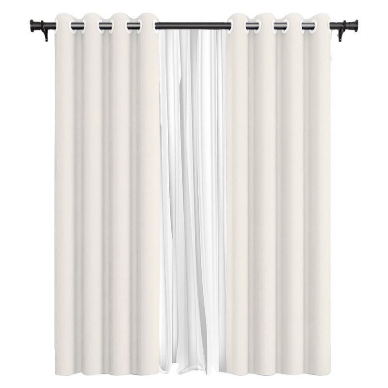 VINCENZI - Pack Cortina de Tela Blackout + Velo Vincenzi 140x220 Blanca