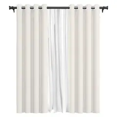 VINCENZI - Pack Cortina de Tela Blackout + Velo 140x220 Blanca