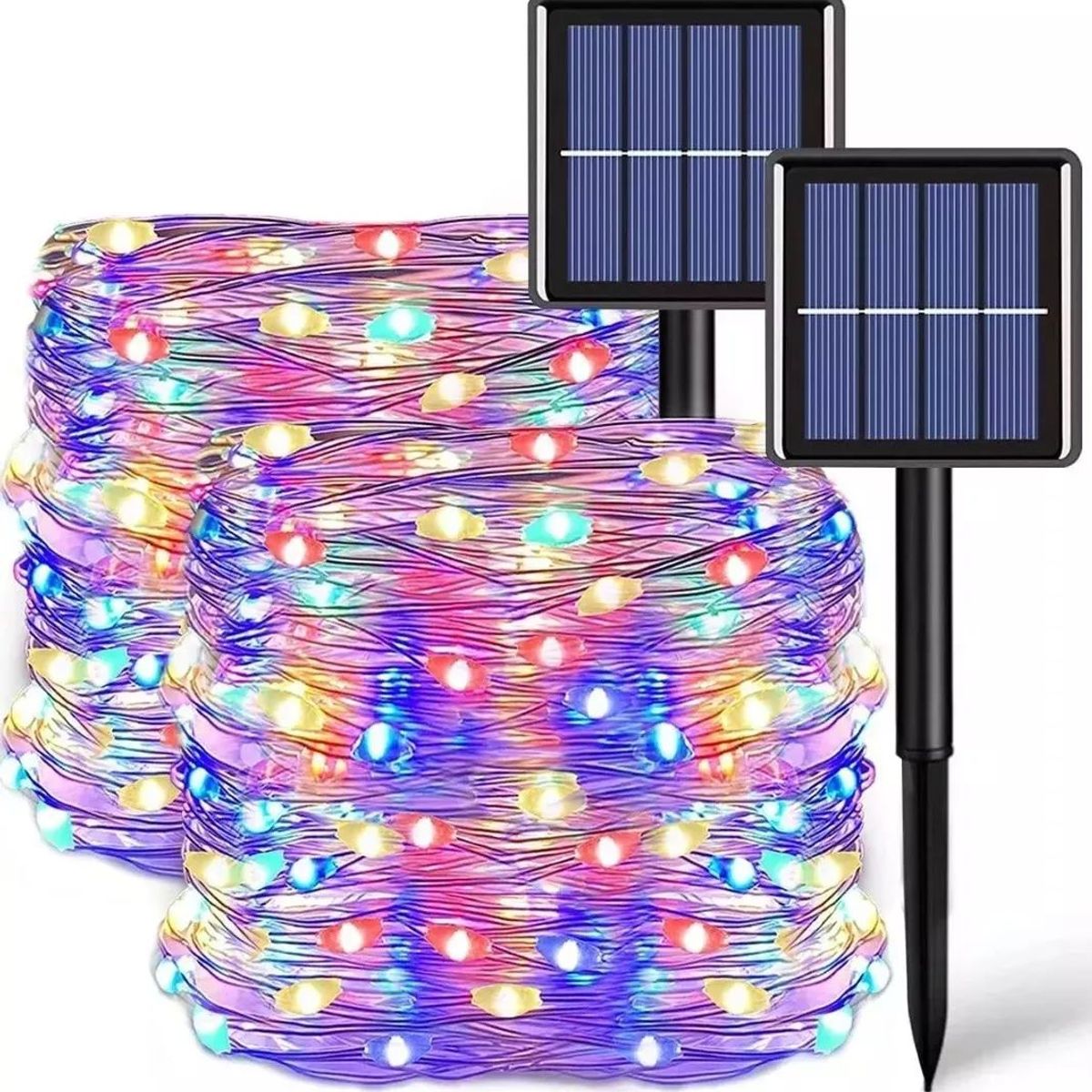 GENERICO - Guirnalda Alambre Hada Pack X2 De 200 Led 20 Mt Multicolor