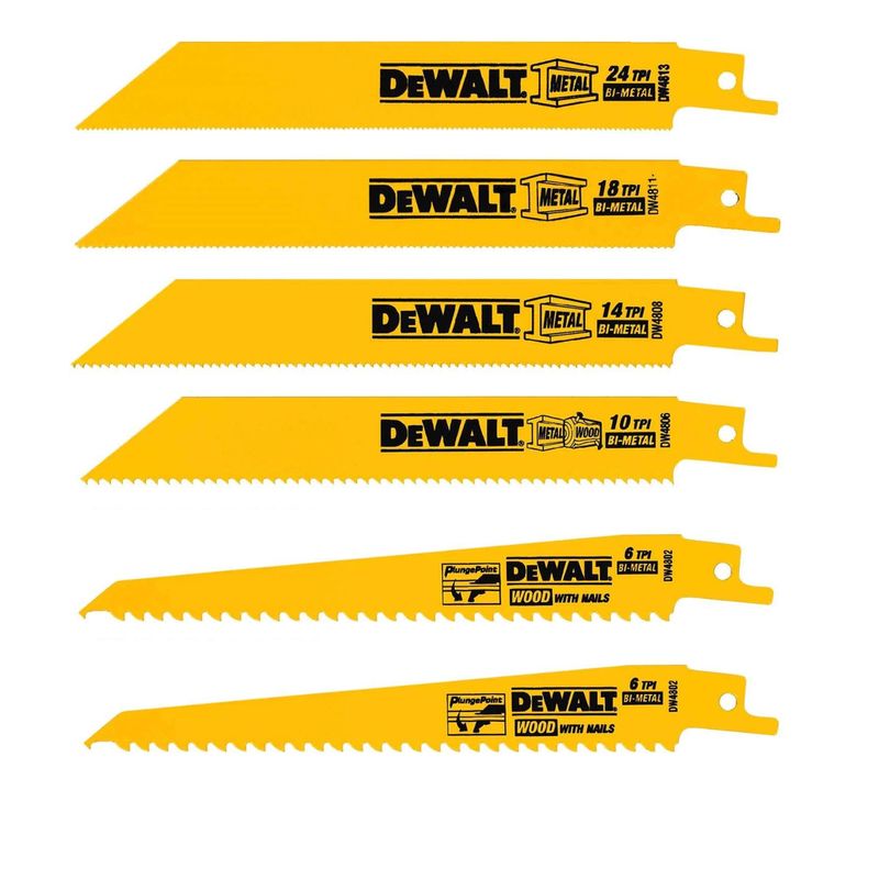 DEWALT - Juego De 6 Seguetas De Sierra Sable Dw4856