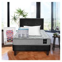 Combo Cama Cannon 1.5 Plaza Textil + Respaldo Tela Negro