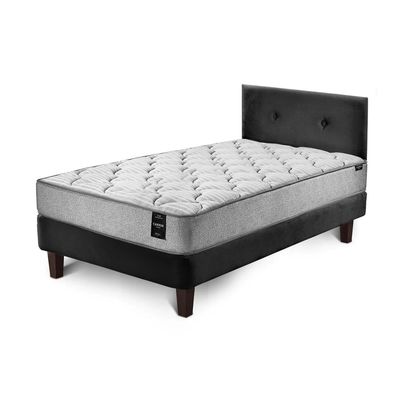 Imagen 2 del producto Combo Cama Cannon 1.5 Plaza Textil + Respaldo Tela Negro
