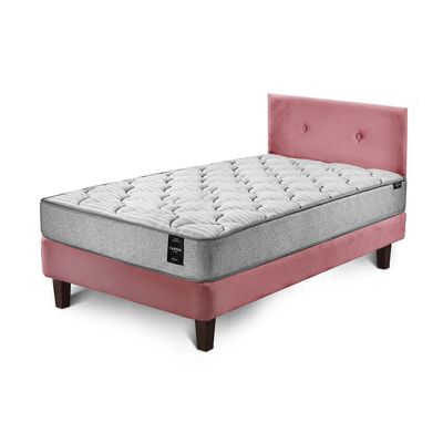 Imagen 2 del producto Combo Cama Cannon 1.5 Plaza Textil + Respaldo Tela Palo Rosa
