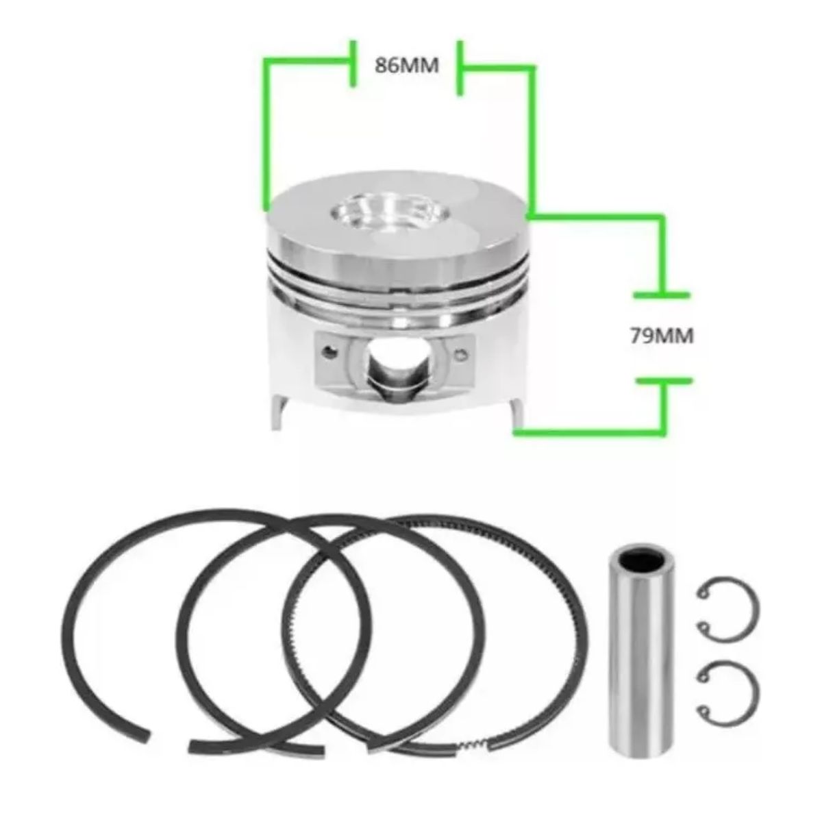GENERICO - Kit Pistón Y Anillos Para Motor 186f
