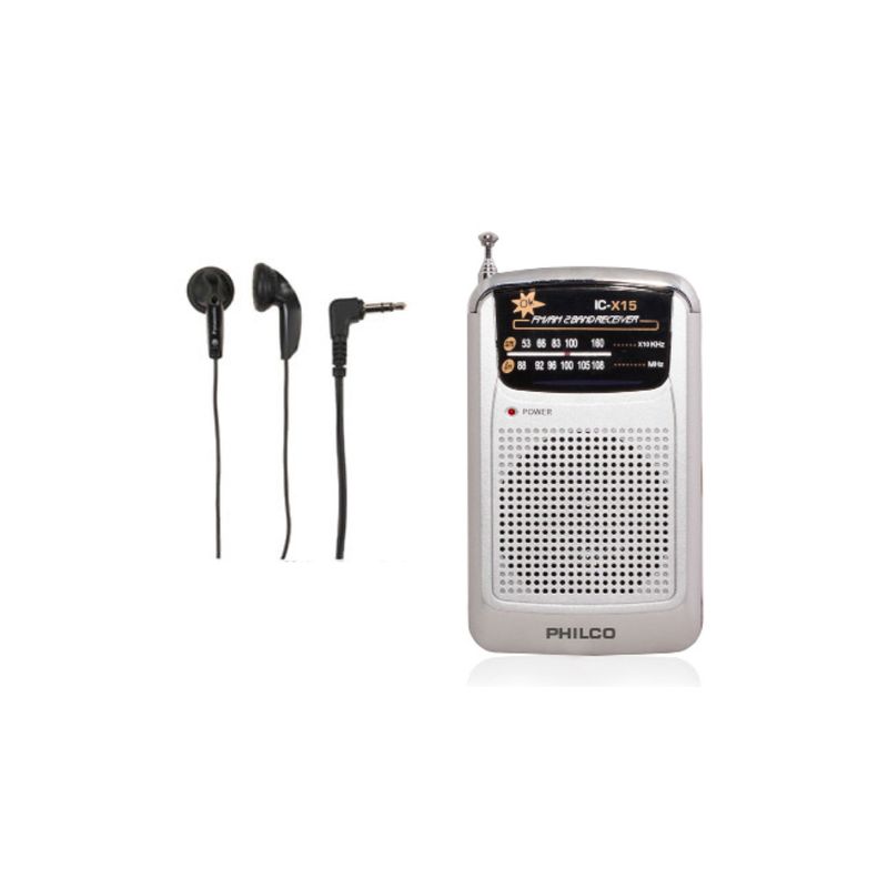 PHILCO - Radio Portátil C Parlante Y Audífono - Gris