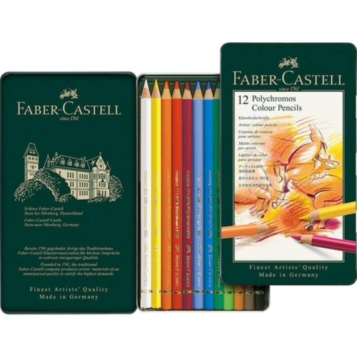 FABER-CASTELL - Lata EcoLápices Polychromos Faber-Castell x12 Colores