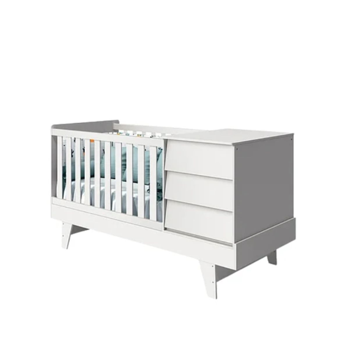 KIDSCOOL - Cuna 3 En 1 Noah Prince Blanco Opaco