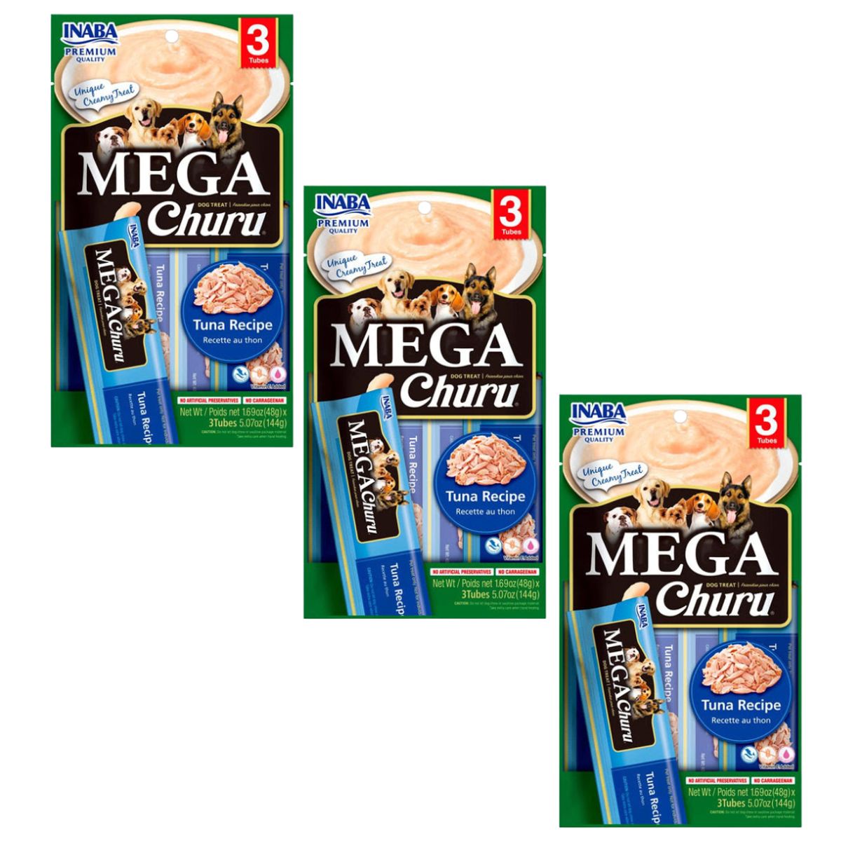 INABA - Mega Churu Perro - Variedades - Pack De 3 - Snack Premio