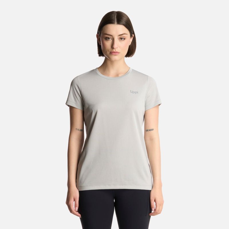 LIPPI - Polera Mujer Core Q-Dry T-Shirt Gris Claro Lippi